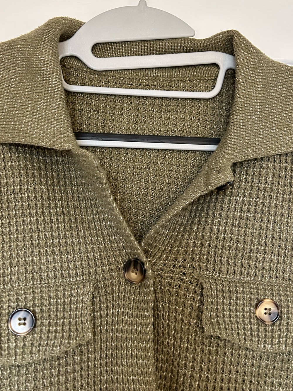 Olive Knit Button-Front Blazer - Picture 3 of 4